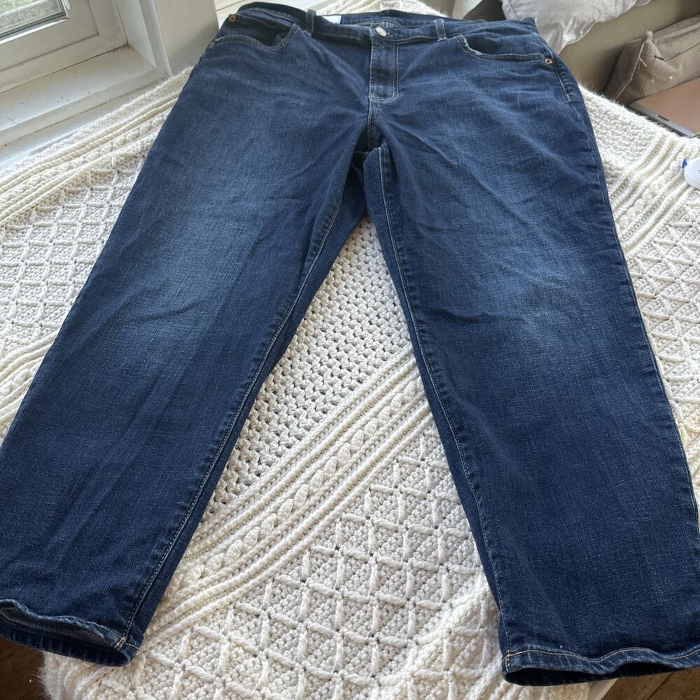 Gap Womens 33RS Jeans High Rise Stretch Denim Short Dark Wash (16)